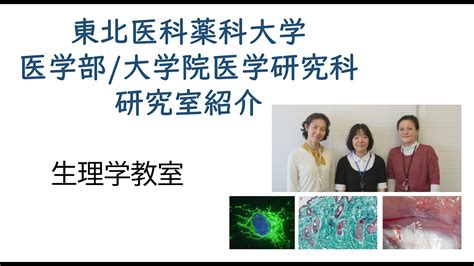 東北医科薬科大学医学部医学科生理学教室・医学研究科生理学研究室紹介 Youtube