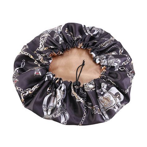 Aiyuqu Satin Lined Sleep Cap Silk Feel Sleeping Bonnet Hair Wrap For