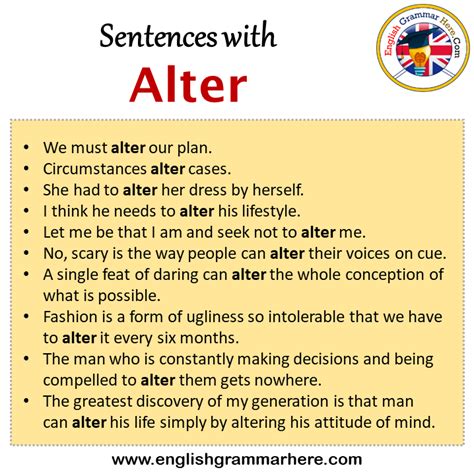 Sentences With Alter Alter In A Sentence In English Sentences For