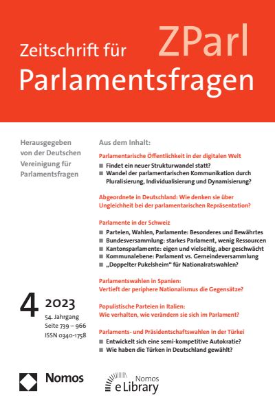 ZParl Zeitschrift für Parlamentsfragen Nomos eLibrary