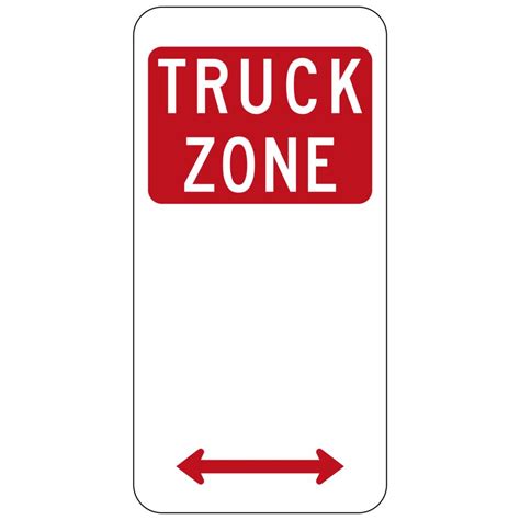 Truck Zone Sign Regulatory Left Or Right Buy Now Discount