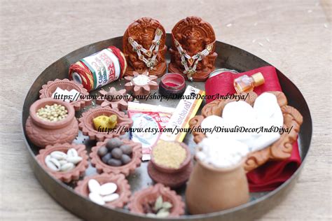 Poojan Samagri Diwali Puja Kit Complete Thali Etsy