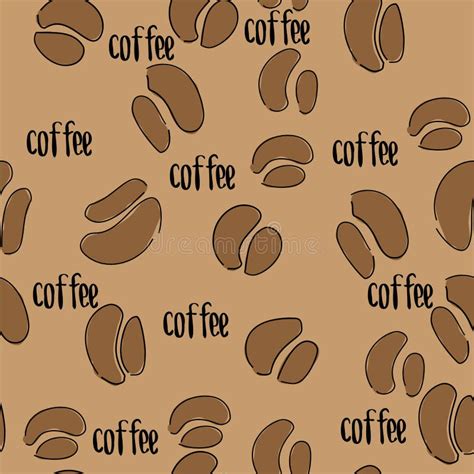 Hand Drawn Sketch Vintage Coffee Beans Seamless Pattern Vector