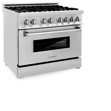 Zline Kitchen And Bath Zline 36 In Professional Dual Fuel Range In Stainless Steel Ra36 Ra36