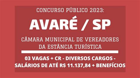 Divulgado Edital Concurso C Mara De Vereadores De Avar Sp