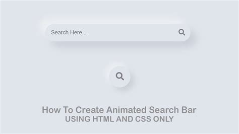 How To Create Animated Neumorphism Search Bar Using Html Css Only