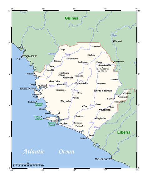 Detailed Map Of Sierra Leone