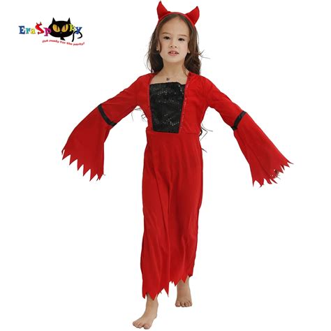 Eraspooky Red Demon Dress Halloween Costume For Kids Scary Devil Killer ...