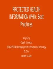 Nurs Fpx Curryamy Assessment Pptx Protected Health Information