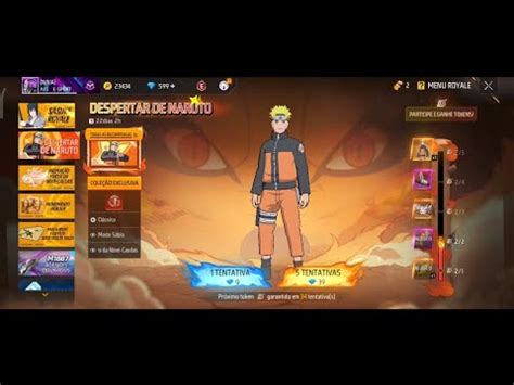 TENTEI PEGAR A SKIN DO NARUTO NO 2200 DIMAS NO FREE FIRA SERÁ QUE