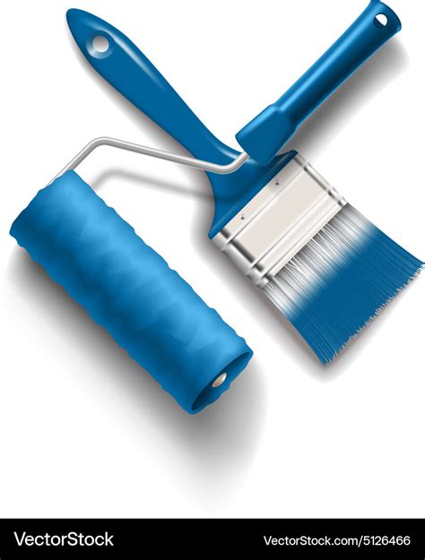 Paint Brush And Roller Royalty Free Vector Image