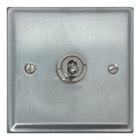 G H Deco Satin Chrome Toggle Switch 1 Gang