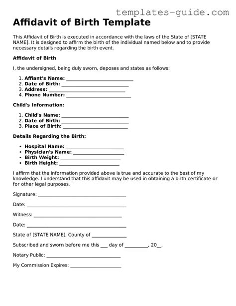 valid affidavit  birth forms blank  template