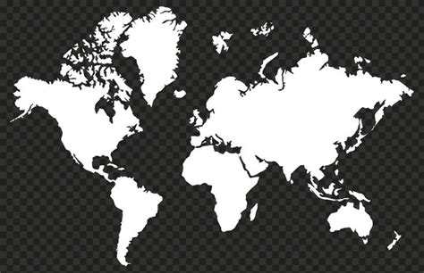 World Map Black And White Png