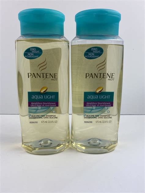 2 X Pantene Pro V AQUA LIGHT Lightweight Shampoo Silicone Free 675 Ml