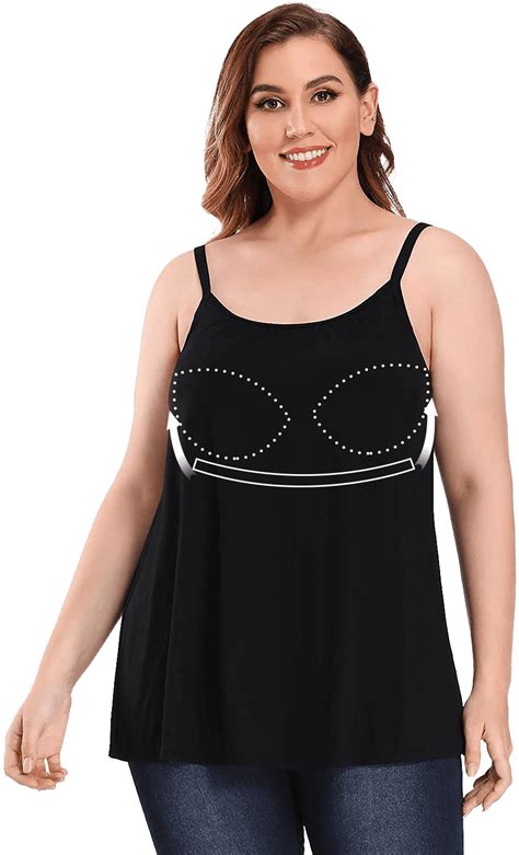 Comfree Camisole With Build In Bra For Women Plus Size Adjustable