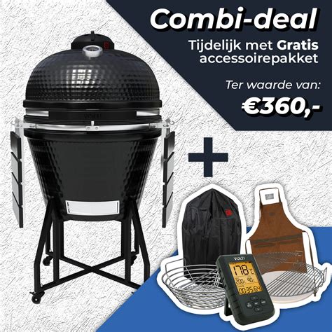 Volt Grenade Grill 22 Zwart Keramische Kamado Bbq Large Barbecue