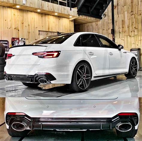 Audi A4 S4 B9 2017 2019 To RS4 Style Rear Bumper Diffuser Body Kit