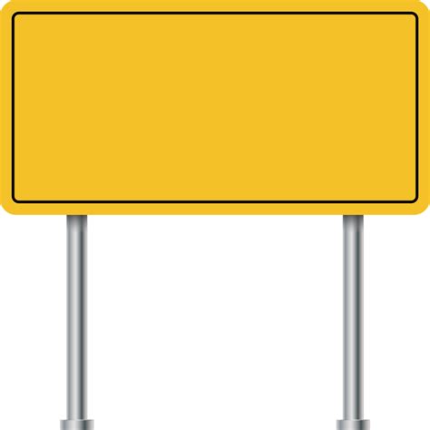 Blank Yellow Road Sign