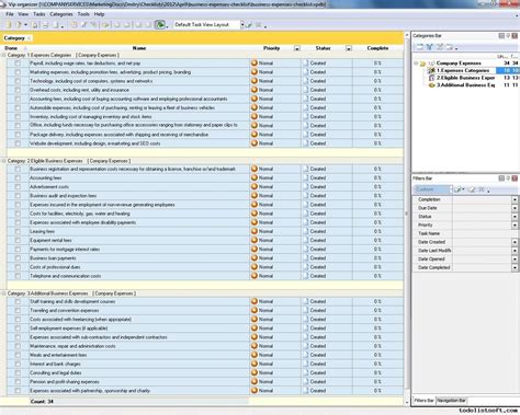 Business Expense List Template Business Spreadshee business financial ...