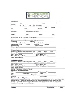 Fillable Online Patient Intake Demographic Sheet Physical Therapy