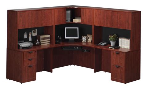 Corner Desk with Hutch and Drawers - PL Laminate by Harmony Collection ...