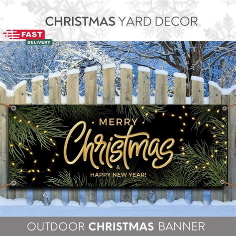 Merry Christmas Outdoor Banner, Christmas Yard Decor, Merry Christmas ...