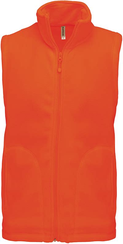 Luca Gilet Micropolaire Fluorescent Orange Imprimé Et Personnalisé