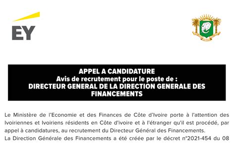 Avis De Recrutement Pour Le Poste De DIRECTEUR GENERAL De La