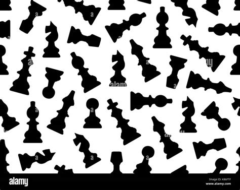 Seamless chess pieces background isolated on white Stock Photo - Alamy