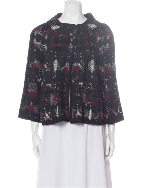 St John Floral Print Evening Jacket Black Jackets Clothing