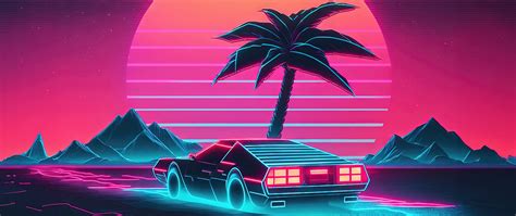 Neon Wallpaper 4K, Outrun, RetroWave art, Synthwave