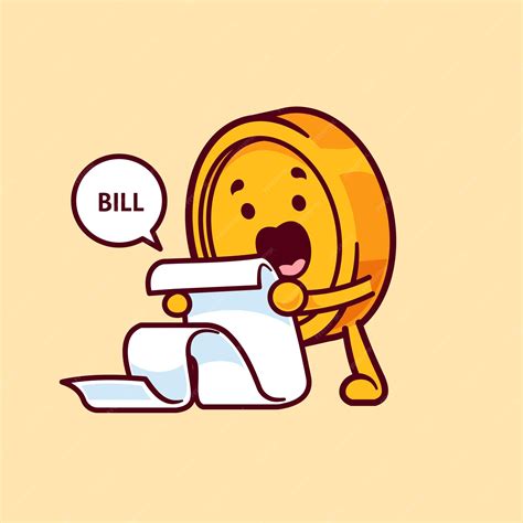 Premium Vector | Cartoon coin surprised the bill