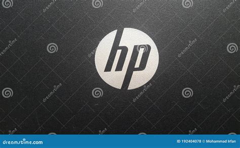 Hp Logo With Black Background Editorial Stock Photo Image Of Logo