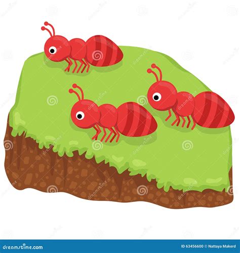 Cute Cartoon Three Ant Stock Vector Illustration Of School 63456600