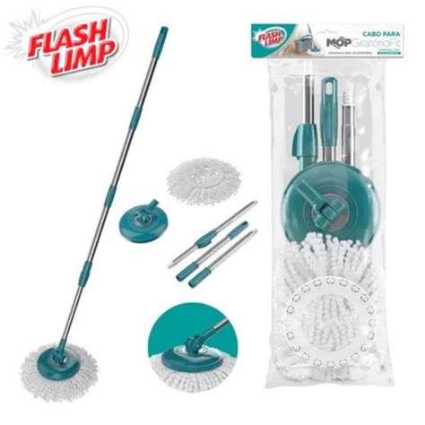 Kit Cabo Para Mop Giratorio Fit Rmop0115 Completo Refil Microfibra