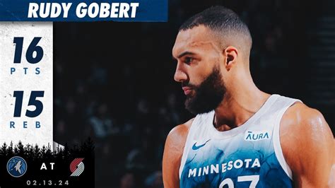 Rudy Gobert With 16 Point 15 Rebound Double Double In Win Over Portland