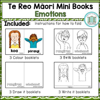 Te Reo M Ori Emotions Activities M Ori Language Mini Book Booklet