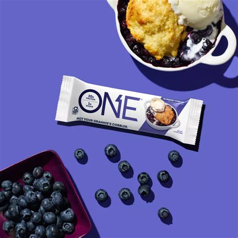 One Bars Blueberry Cobbler Flavored Protein Bar 2 12 Oz