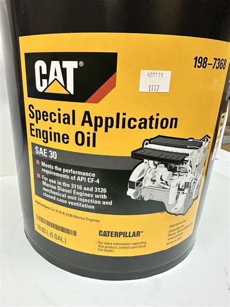 Cat Special Application Engine Oil Sae 30 198 7368 5 Gal Ebay