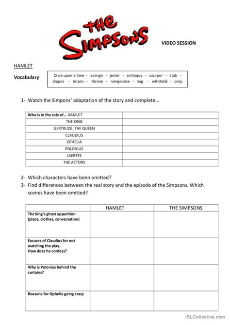 Hamlet And Macbeth Video Or Movi English Esl Worksheets Pdf Doc