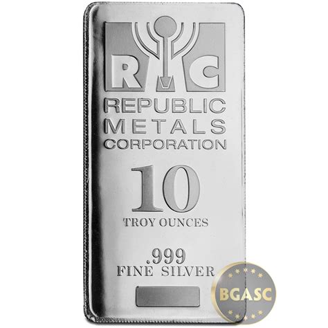 Oz Silver Bars Republic Metals Rmc Minted Fine Bullion Ingot