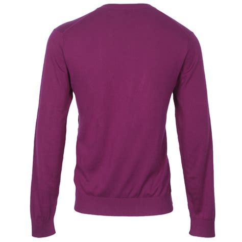 Ps Paul Smith Ps By Paul Smith Violet Knitted V Neck Jumper Oxygen