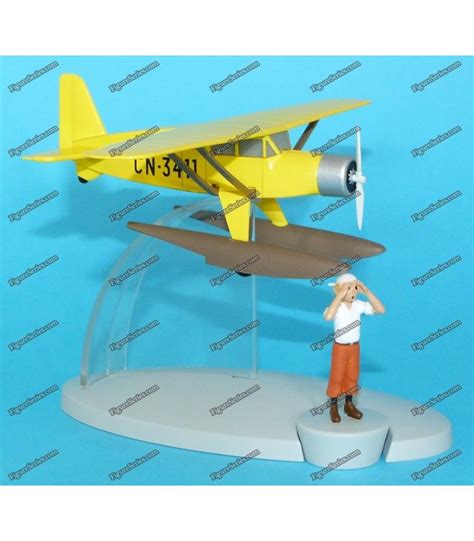 Figure Series Avion jaune TINTIN Hydravion métal Bellanca 31 42