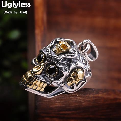 Uglyless Colgantes De Calavera Para Hombre Collares De Esqueleto Sin