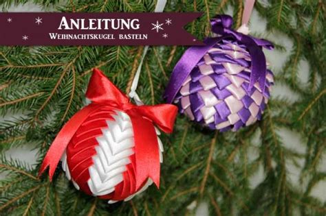 Anleitung Weihnachtskugeln Aus Stoffband Der Namensbaender De