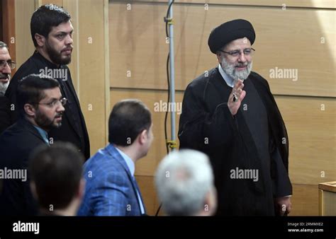 Tehran Iran 29th Aug 2023 Iranian President Ebrahim Raisi Attends A