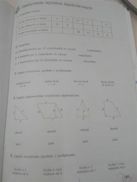 Ćwiczenia Matematyka z plusem klasa 6 Zapisywanie wyrażam