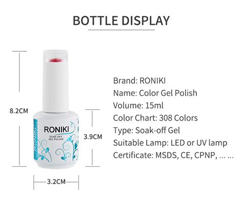 Roniki Hot Sale Ml Enamel Nail Polish Uv Gel Free Sample Oem Logo Private Label Colors