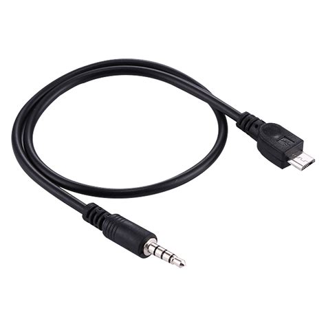 40cm Micro Usb Male To 3 5mm Male Aux Audio Cable Black